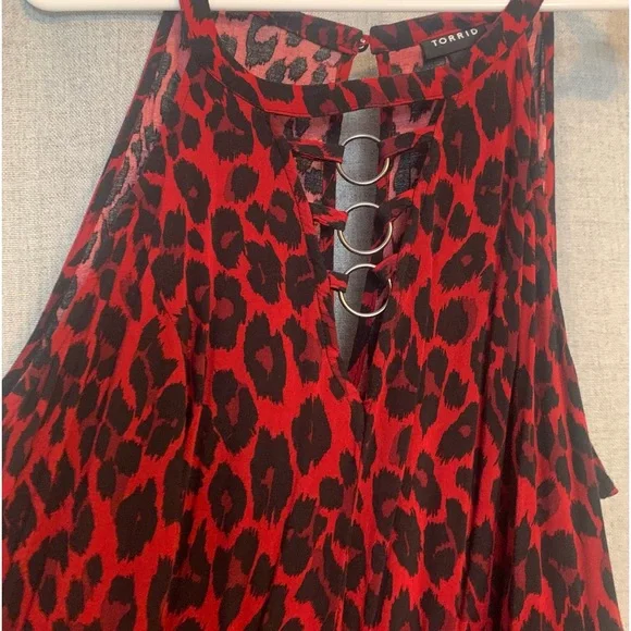 1xl Red & Black Leopard Print Dress - Picture 7 of 7
